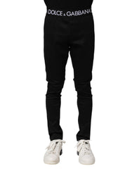 Dolce & Gabbana Black Nylon Skinny Men Jogger Pants