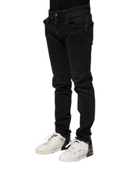 Dolce & Gabbana Black Cotton Skinny Men Denim Jeans