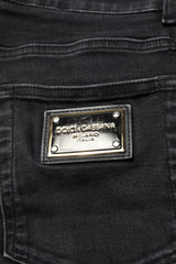 Dolce & Gabbana Black Cotton Skinny Men Denim Jeans