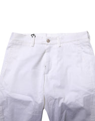 Dolce & Gabbana White Cotton Stretch Men Denim Bermuda Shorts
