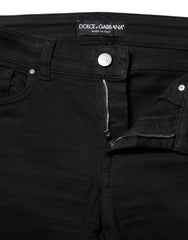 Dolce & Gabbana Black Cotton Skinny Mid Waisted Denim Jeans