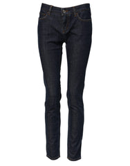 Dolce & Gabbana Blue Skinny Cotton Mid Waisted Denim Jeans