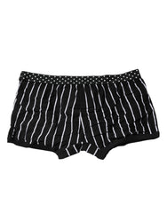 Dolce & Gabbana Black White Striped Regular Boxer Underwear