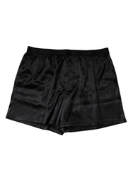 Dolce & Gabbana Black Silk Regular Men Boxer Shorts Underwear