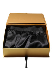 Dolce & Gabbana Black Silk Regular Men Boxer Shorts Underwear