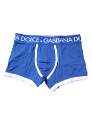 Dolce & Gabbana Blue Logo Waist Regular Boxer Brief Underwear