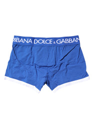 Dolce & Gabbana Blue Logo Waist Regular Boxer Brief Underwear