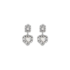 Self-Portrait Earrings with heart-shaped pendant