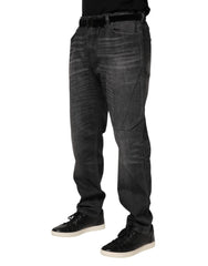 Dolce & Gabbana Gray Washed Cotton Loose Denim Jeans