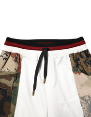 Dolce & Gabbana White Patchwork Mens Jogger Pants