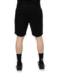 Dolce & Gabbana Black Cotton Knee Length Men Bermuda Shorts