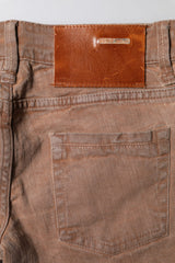 Acht Brown Cotton Slim Fit Denim Low Waist Jeans