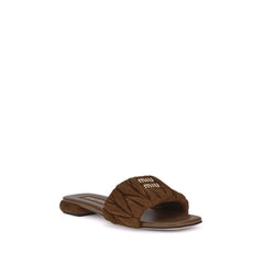 Miu Miu Black Lamb Ovis Aries Aries Flat Sandals