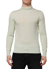 Dolce & Gabbana Mint Green Wool Turtleneck Pullover Sweater