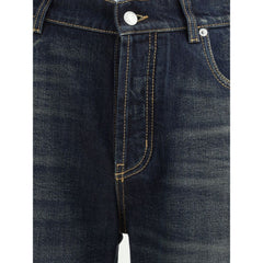 Alexander McQueen Blue Cotton Jeans Denim