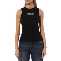 Comme Des Fuckdown Black Cotton Women Tank Top