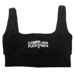 Comme Des Fuckdown Black Cotton Women Crop Top