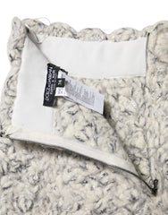 Dolce & Gabbana Metallic Bouclé Knit Cashmere Ruffled Shorts