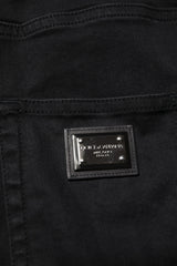 Dolce & Gabbana Black Cotton High Waist Skinny Denim Jeans