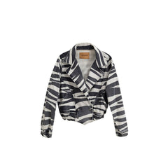Retrofête Black And White Cotton Blazer