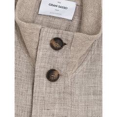 Gran Sasso Beige Linen Biker Jacket