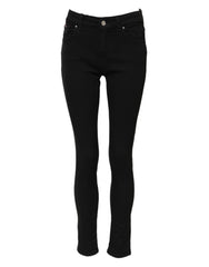 Dolce & Gabbana Black Cotton Mid Waist Skinny Denim Jeans