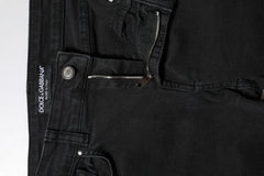 Dolce & Gabbana Black Cotton Mid Waist Skinny Denim Jeans