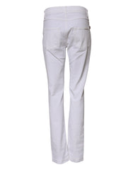 Dolce & Gabbana White Floral Embroidery GIRLY Denim Jeans