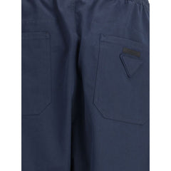 Prada Blue Cotton Casual Pants