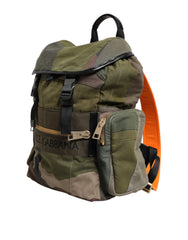 Dolce & Gabbana Military Green Patchwork Rucksack Backpack Bag