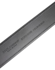 Dolce & Gabbana Black Leather Silver Metal Logo Buckle Belt