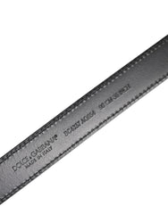 Dolce & Gabbana Black Red Leopard Silver Metal Buckle Belt