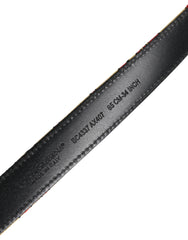 Dolce & Gabbana Gold Floral Jacquard Silver Metal Buckle Belt