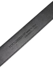 Dolce & Gabbana Black Leather Classic Metal DG Buckle Belt