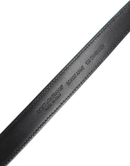 Dolce & Gabbana Green Black Polyester Metal Buckle Belt