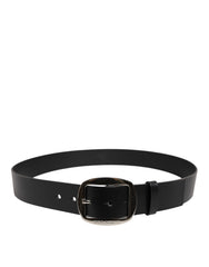 Dolce & Gabbana Black Leather Classic Metal Buckle Belt