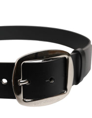 Dolce & Gabbana Black Leather Classic Metal Buckle Belt