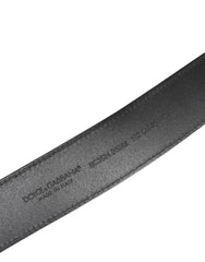 Dolce & Gabbana Black Leather Classic Metal Logo Buckle Belt