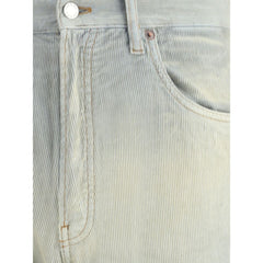 Prada Light Blue Cotton Casual Pants