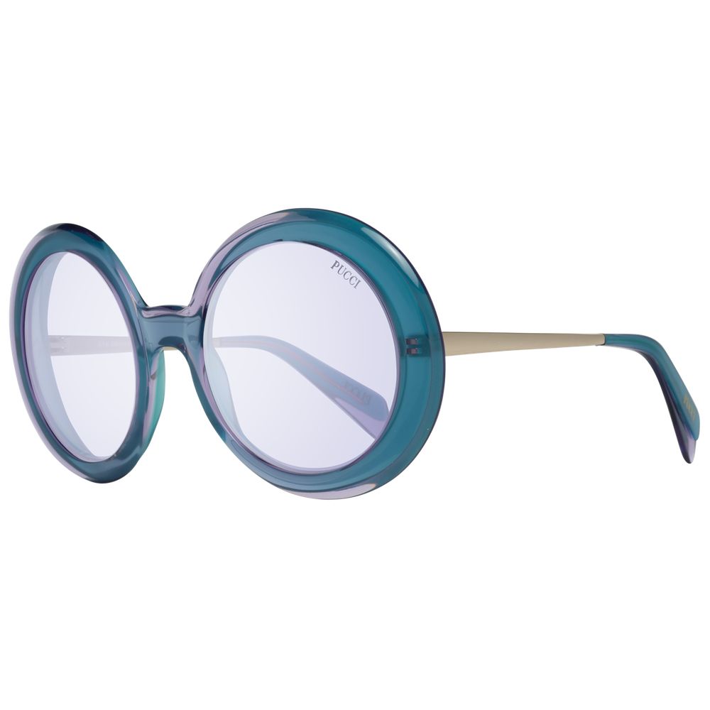 Emilio Pucci Turquoise Metal & Plastic Sunglasses