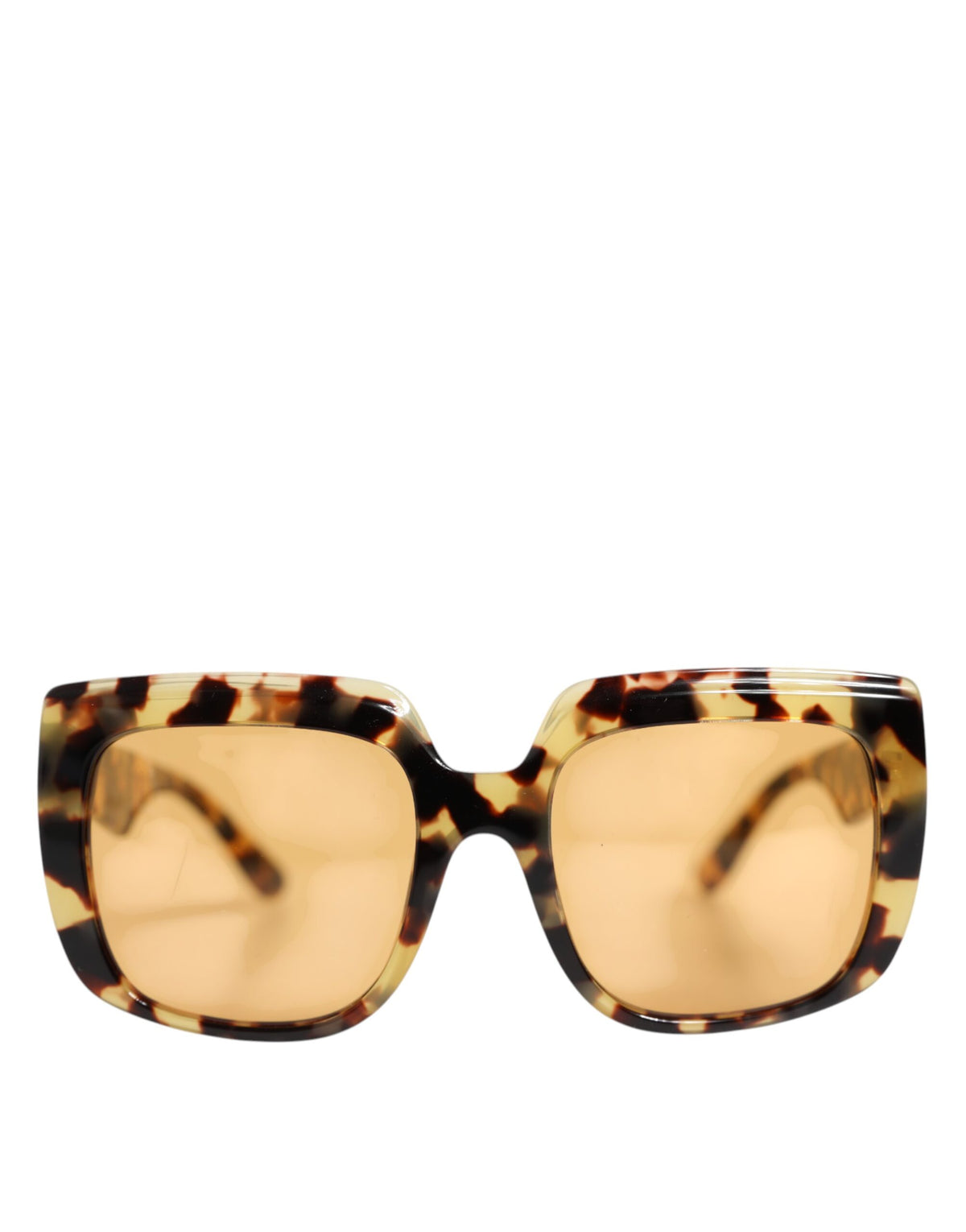 Dolce & Gabbana Black Yellow Havana Leopard Square Shades Sunglasses