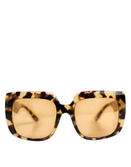 Dolce & Gabbana Black Yellow Havana Leopard Square Shades Sunglasses