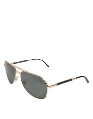 Dolce & Gabbana Gold DG2106K Pilot Frame Tinted Lens Polarized Sunglasses