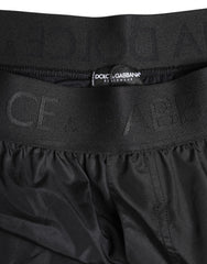 Dolce & Gabbana Black Logo Print Beachwear Men Shorts Swimwear