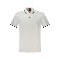 Hugo Boss White Cotton Men Polo Shirt