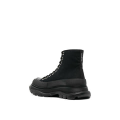 Alexander McQueen Black Canvas High Top Sneakers