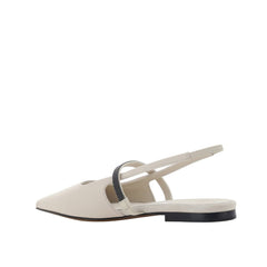Brunello Cucinelli White Calfskin Ballet Flats