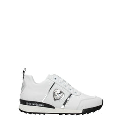 Love Moschino White Leather Low Top Sneakers