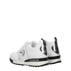Love Moschino White Leather Low Top Sneakers