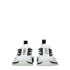 Dolce & Gabbana White Fabric Athletic Sneakers